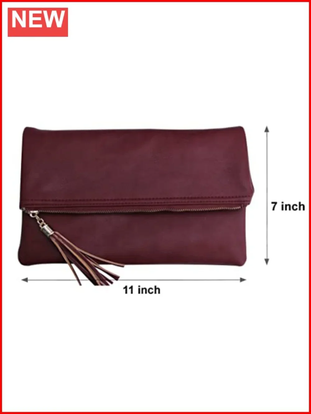 Solene Envelope Clutch Crossbody Tassel Wallet Chain Strap Evening Purse
